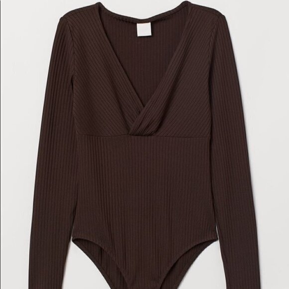 H&m brown long sleeve bodysuit - Picture 1 of 7